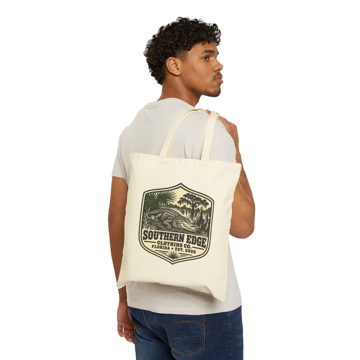 Vintage Mountain Cabin Tote