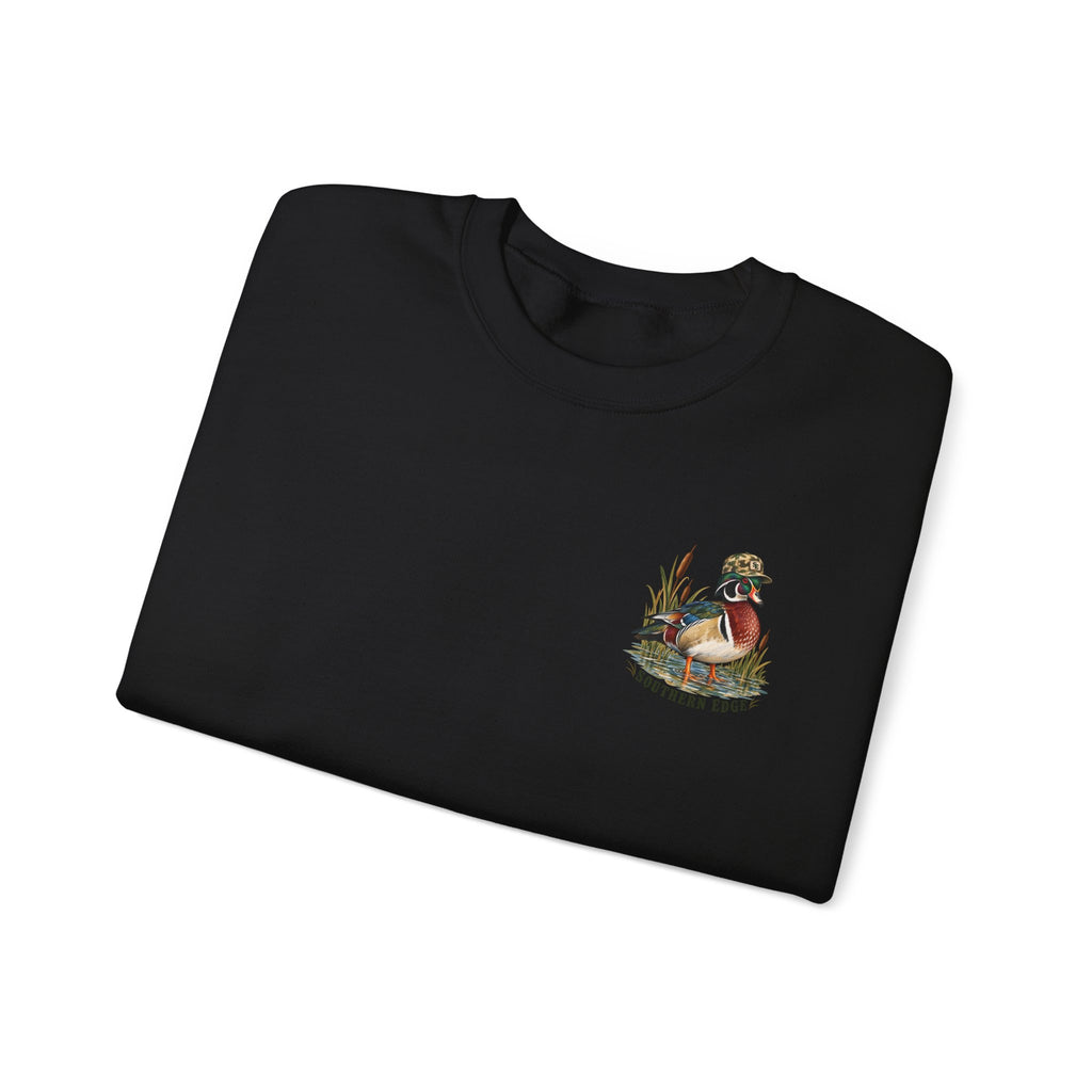 Duck Hunting Crewneck Sweatshirt — "Southern Edge" Wood Duck Graphic