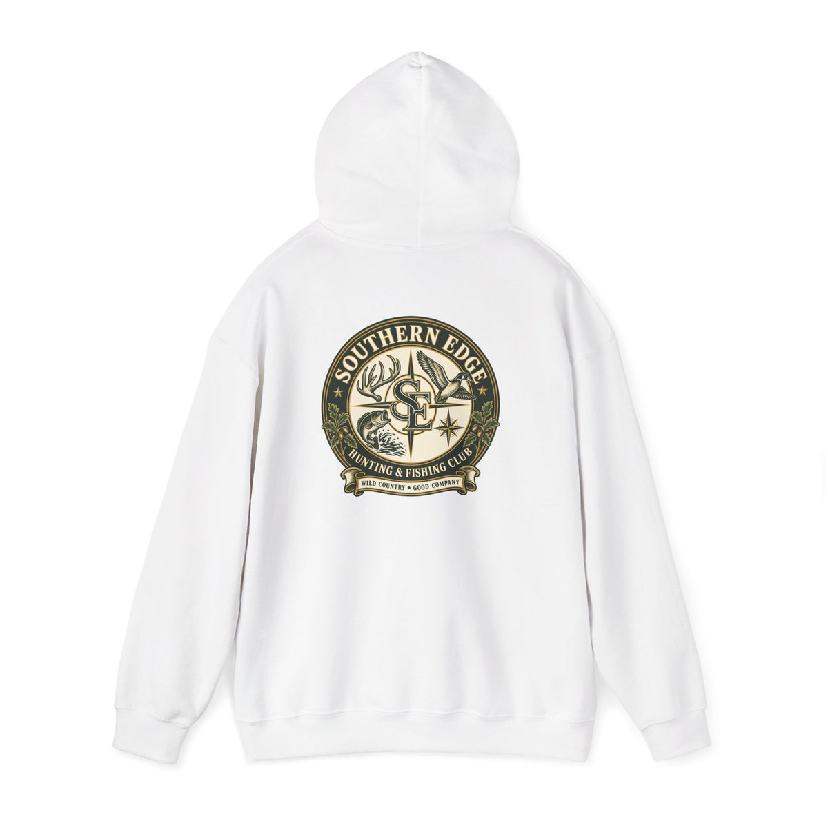 Hoodie — Vintage Green Camo Bear Patch Chest Sweatshirt