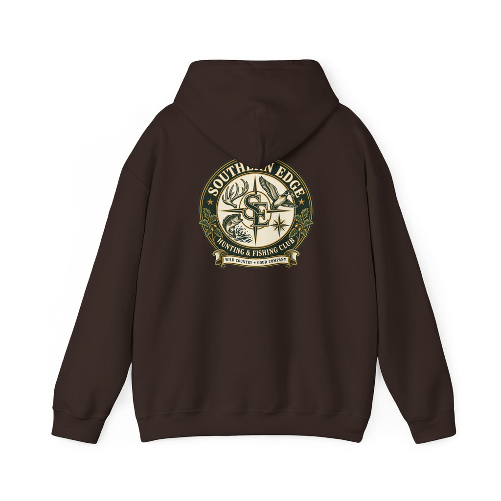 Hoodie — Vintage Green Camo Bear Patch Chest Sweatshirt