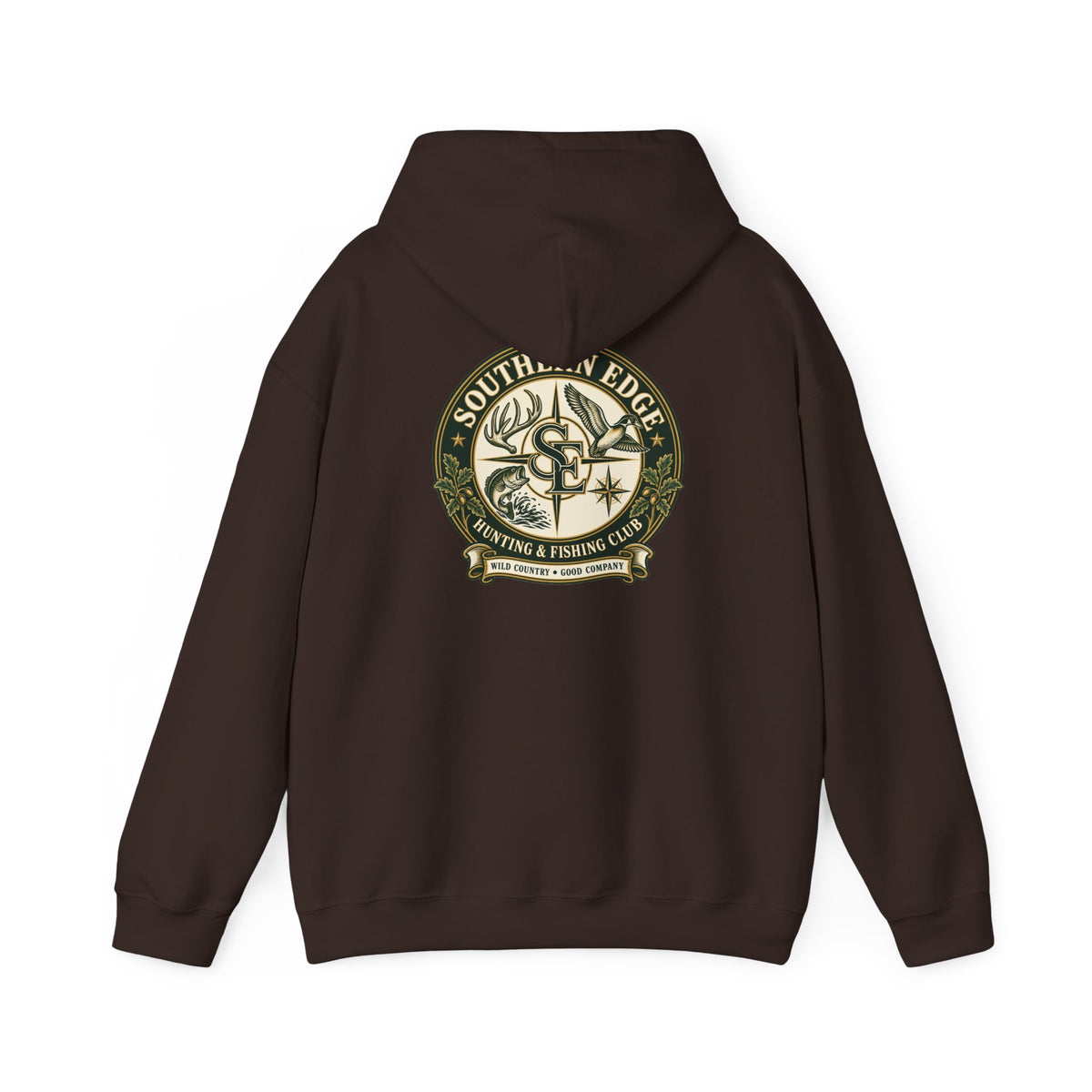 Hoodie — Vintage Green Camo Bear Patch Chest Sweatshirt