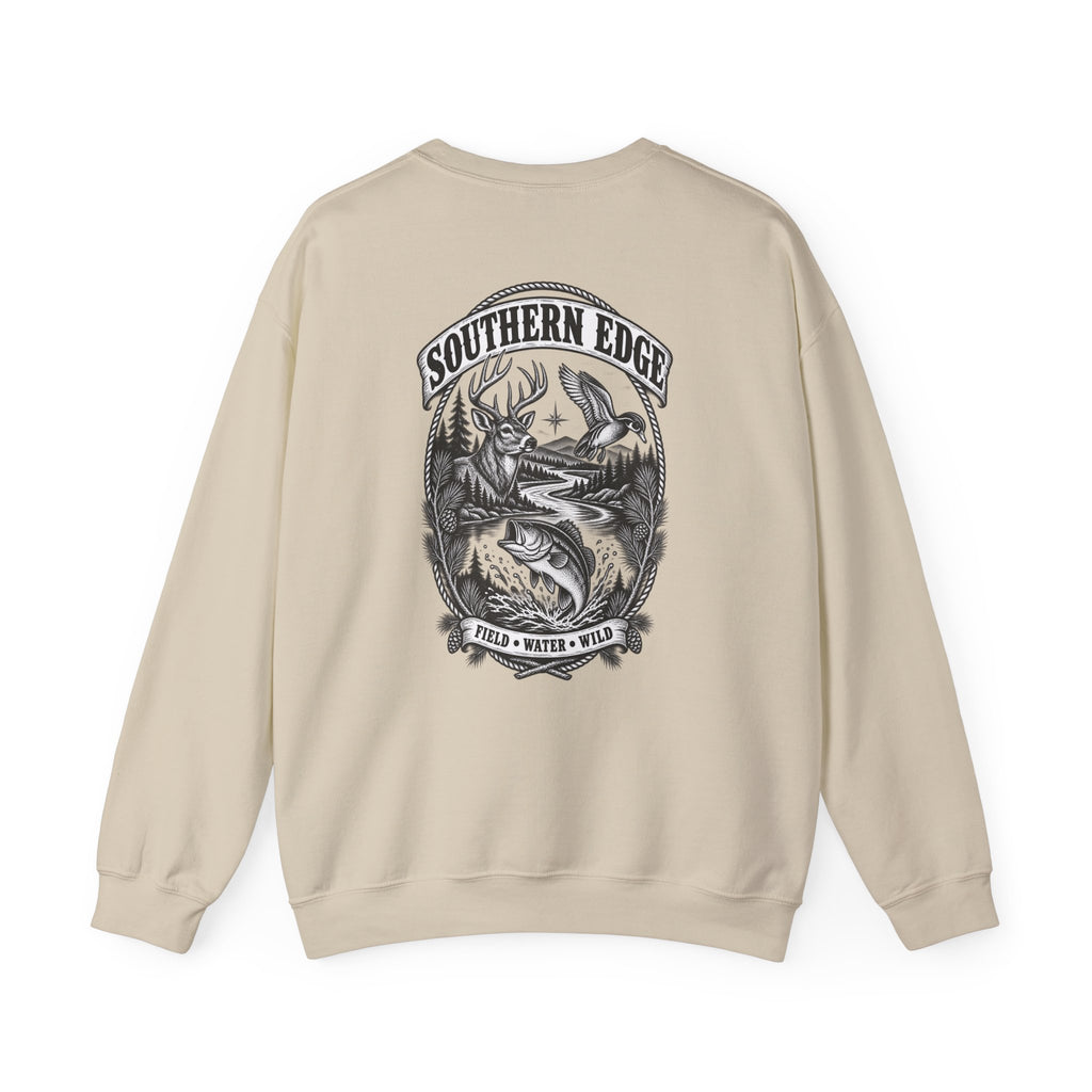 Southern Edge Outdoor Crewneck Sweatshirt — Field Water Wild Graphic