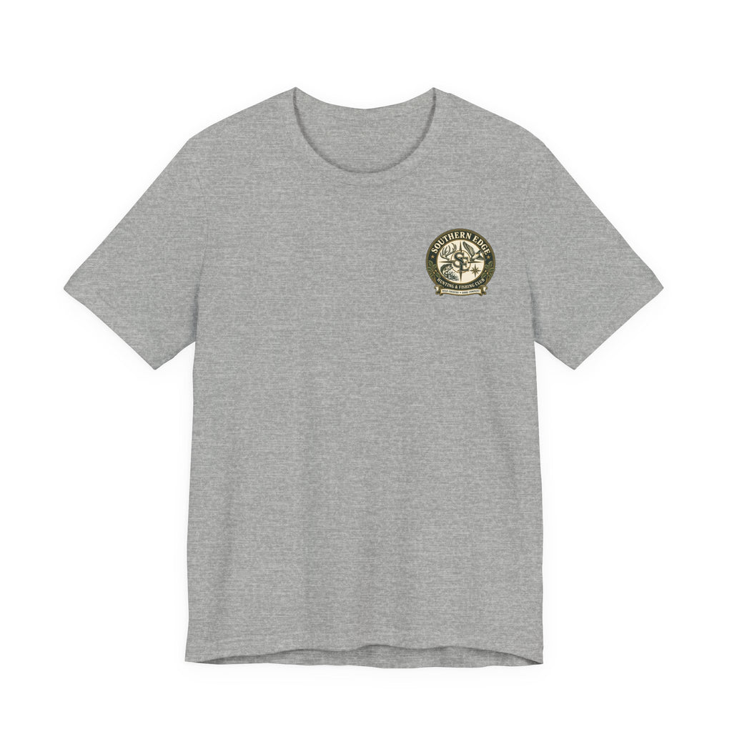 Adventure Patch Tee — 'Campfire Crew' Emblem Short Sleeve T-Shirt
