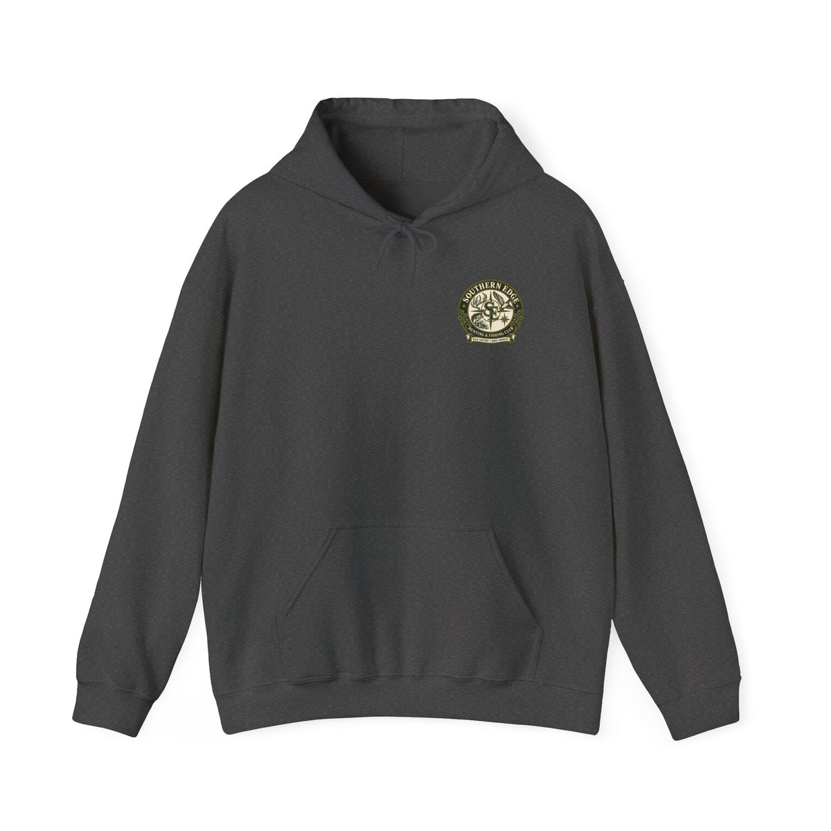 Hoodie — Vintage Green Camo Bear Patch Chest Sweatshirt