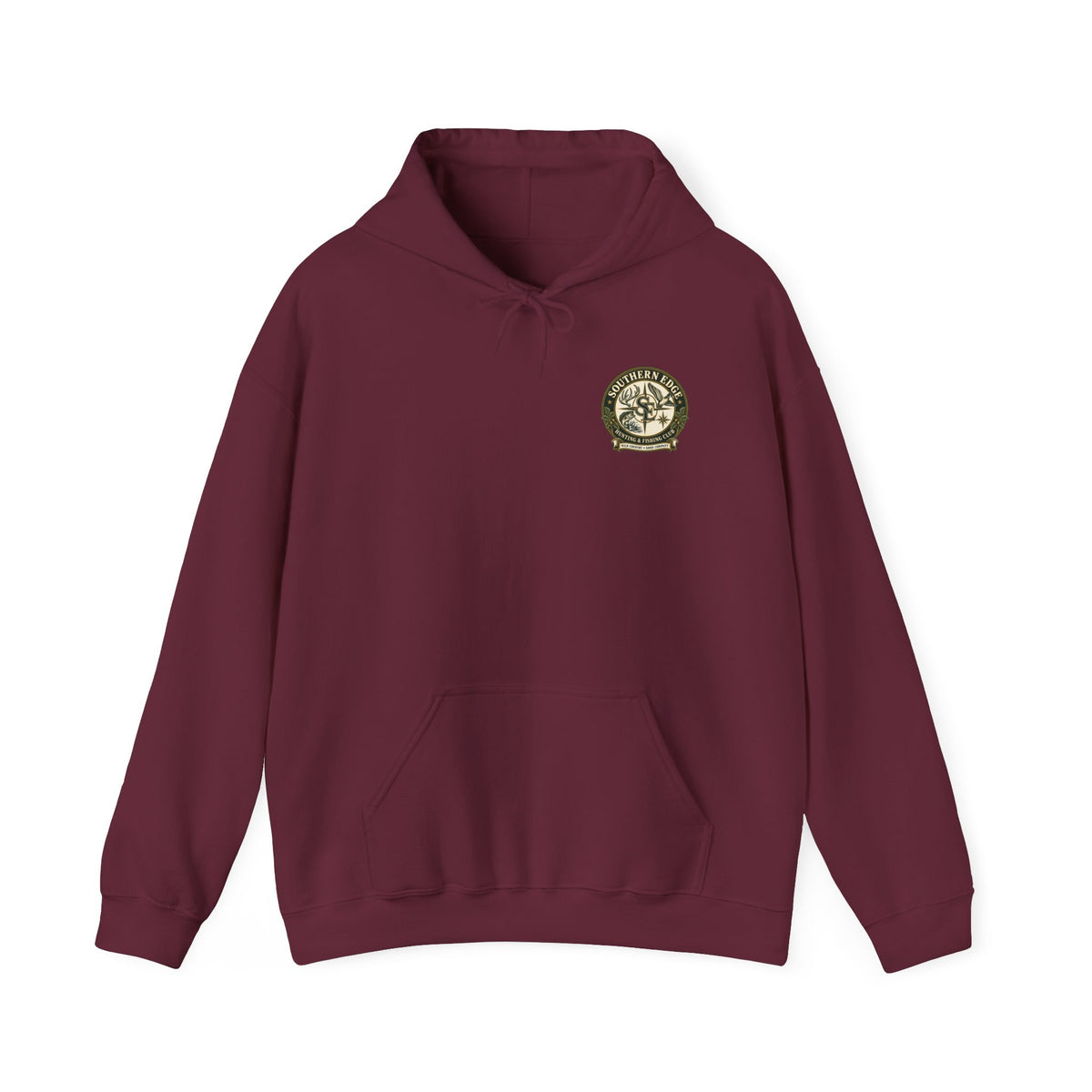 Hoodie — Vintage Green Camo Bear Patch Chest Sweatshirt