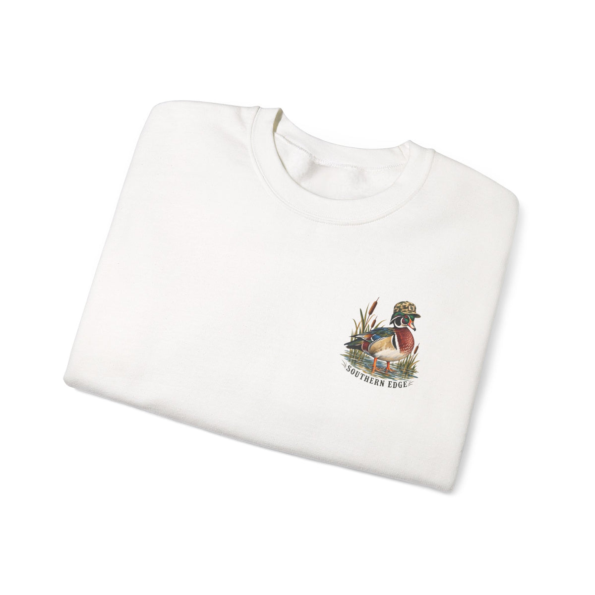 Duck Hunting Crewneck Sweatshirt — "Southern Edge" Wood Duck Graphic