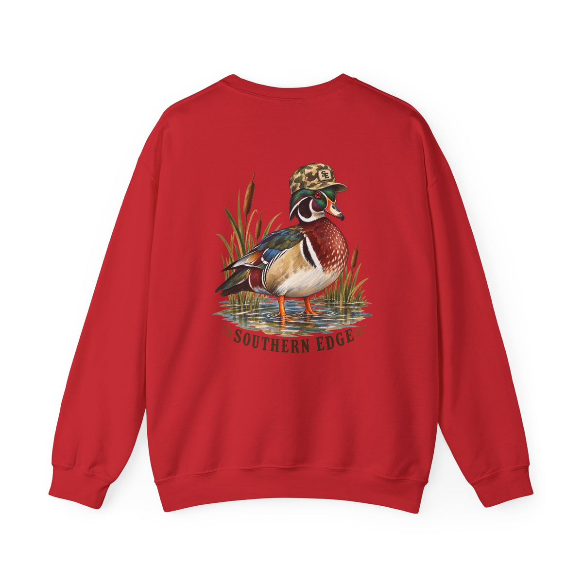 Duck Hunting Crewneck Sweatshirt — "Southern Edge" Wood Duck Graphic
