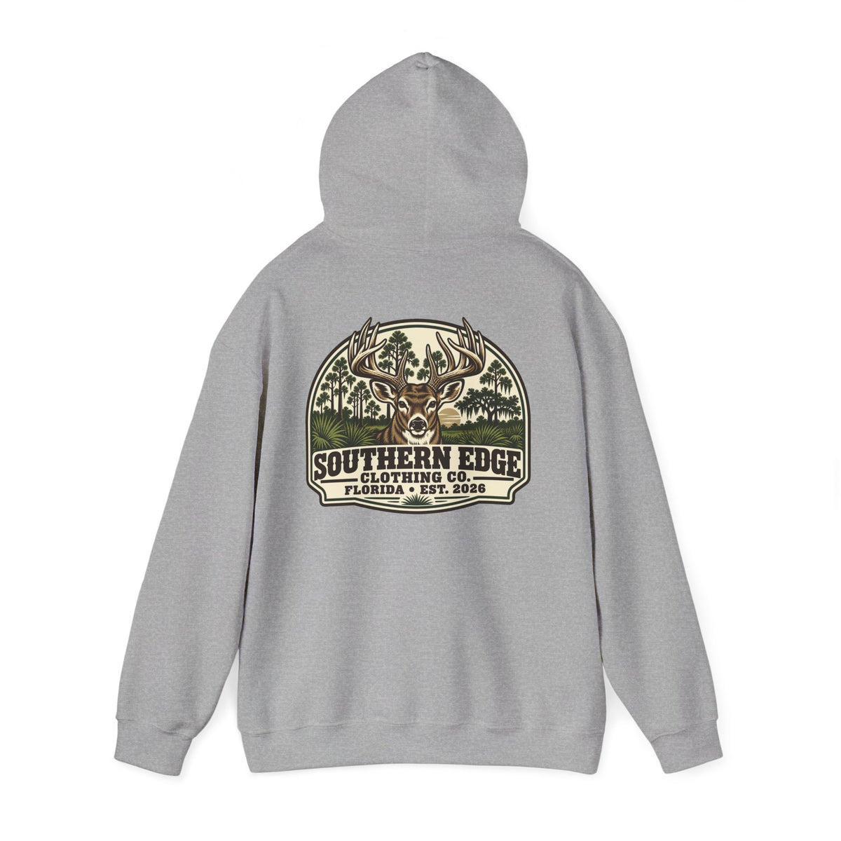 Camo Patch Hoodie — Small Camouflage Chest Patch Hooded Sweatshirt