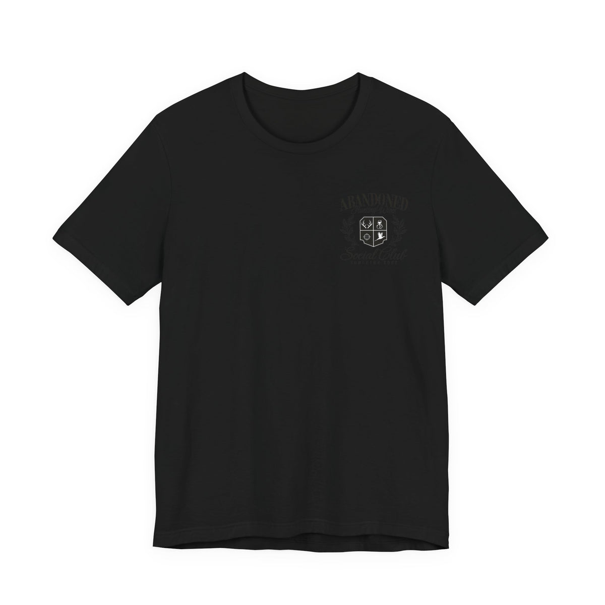 Abandoned Carnival Chest Tee — Vintage Haunted Theme Pocket T‑Shirt