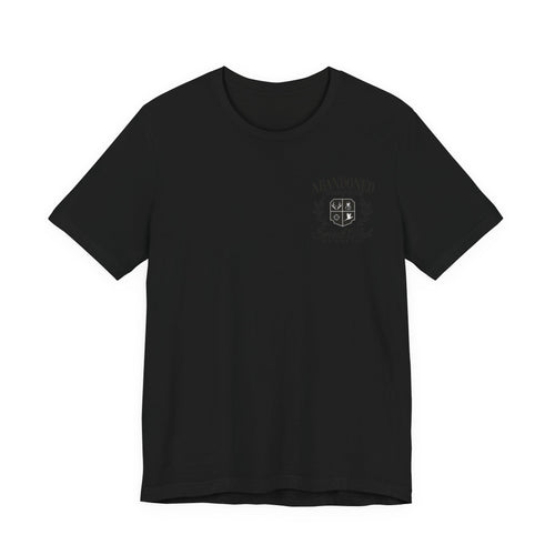 Abandoned Carnival Chest Tee — Vintage Haunted Theme Pocket T‑Shirt