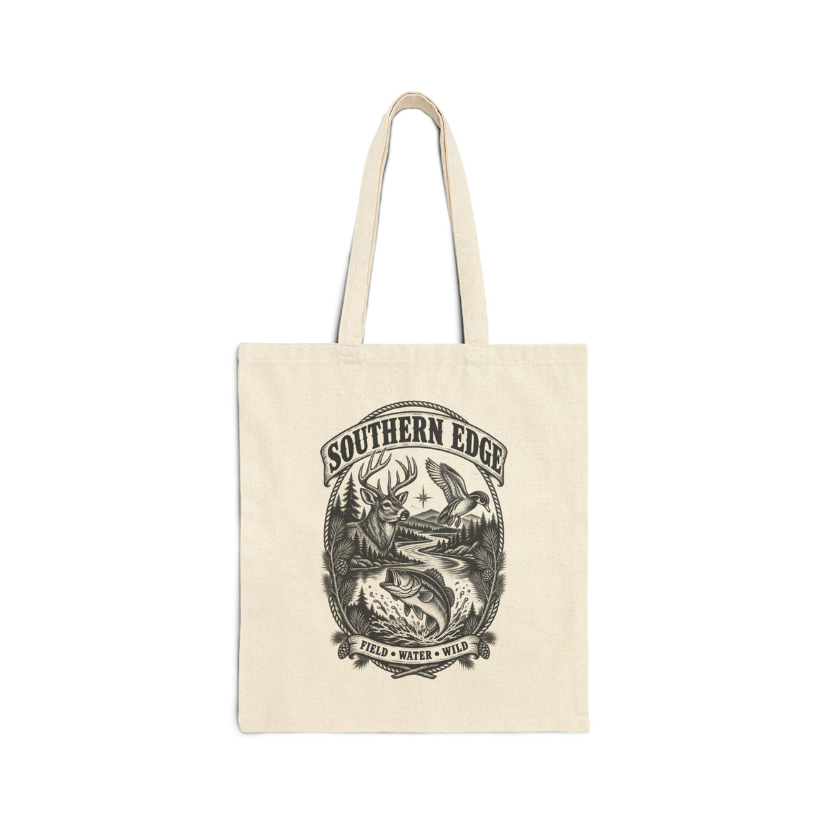 Canvas Tote Bag — Vintage Bear ‘Camp Out’ Graphic Eco Shopper