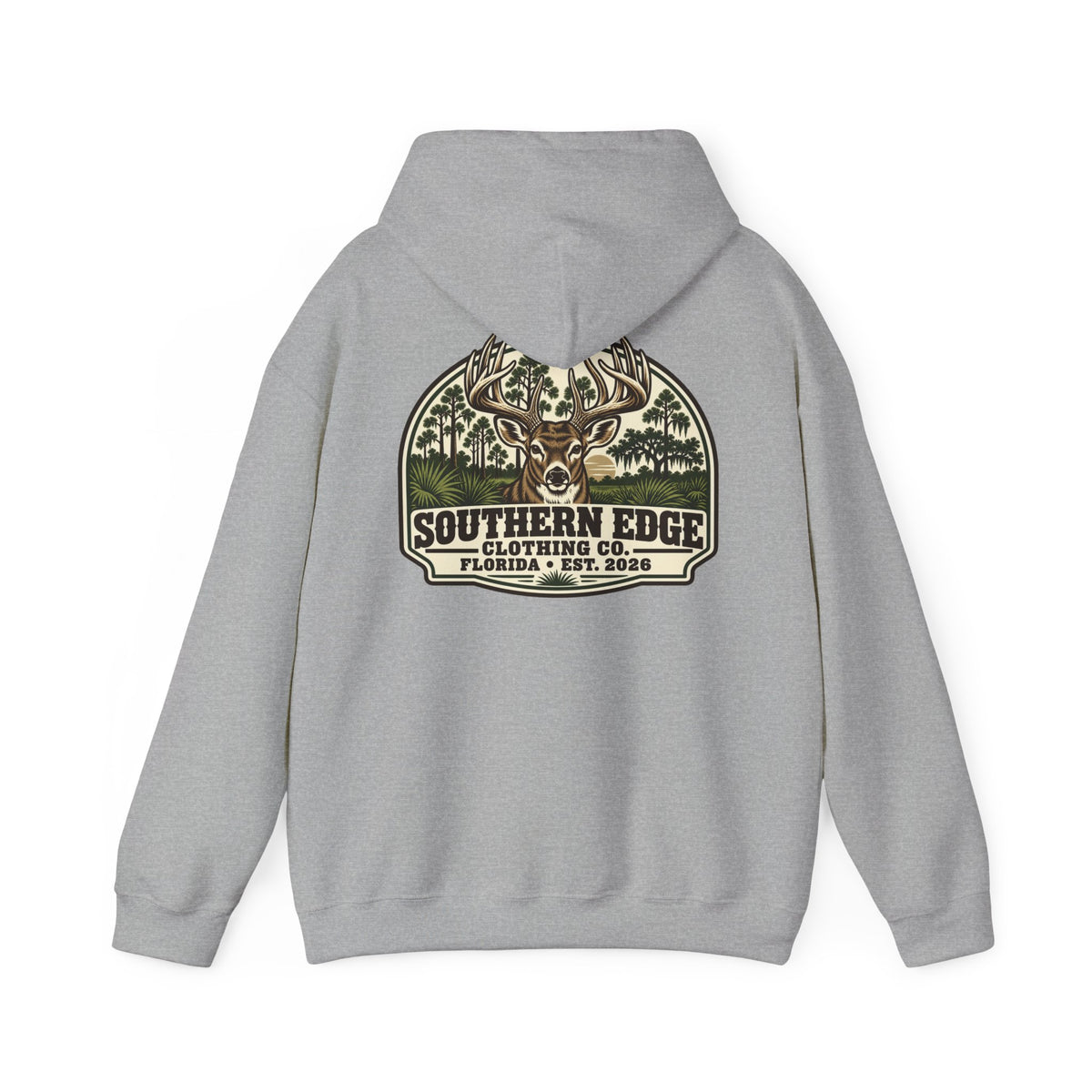 Camo Patch Hoodie — Small Camouflage Chest Patch Hooded Sweatshirt