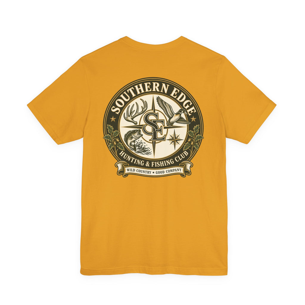 Adventure Patch Tee — 'Campfire Crew' Emblem Short Sleeve T-Shirt