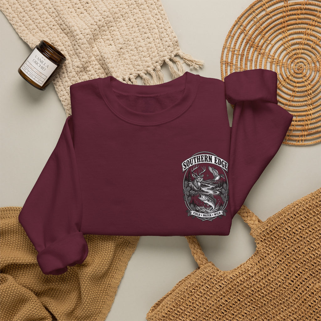 Southern Edge Outdoor Crewneck Sweatshirt — Field Water Wild Graphic