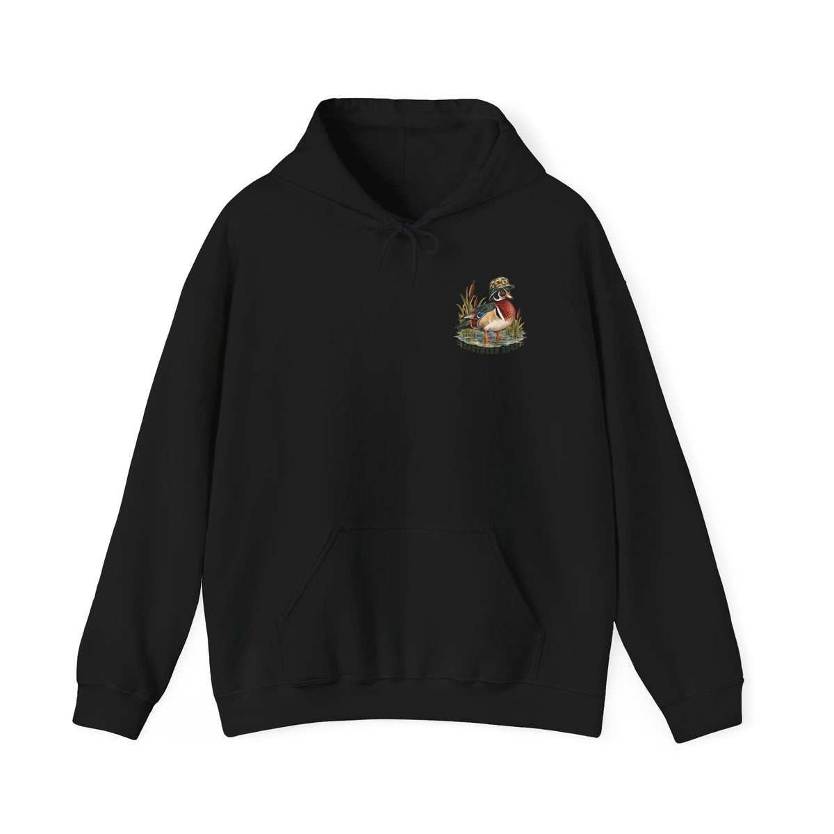 Hoodie — Vintage Cabin Campfire Graphic "Home Away"