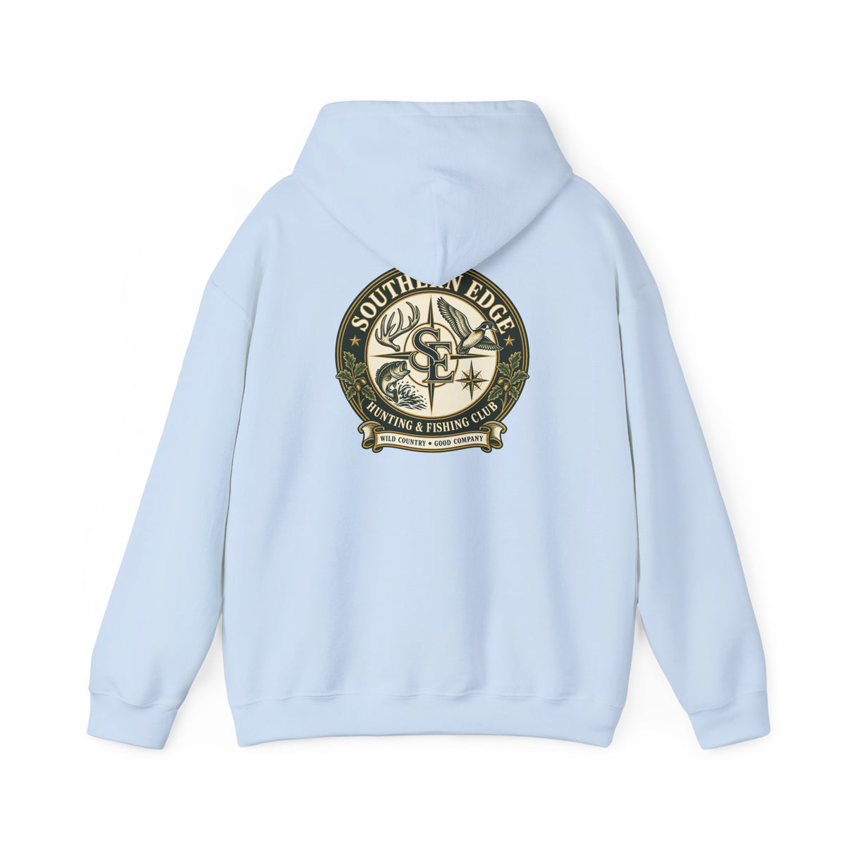 Hoodie — Vintage Green Camo Bear Patch Chest Sweatshirt