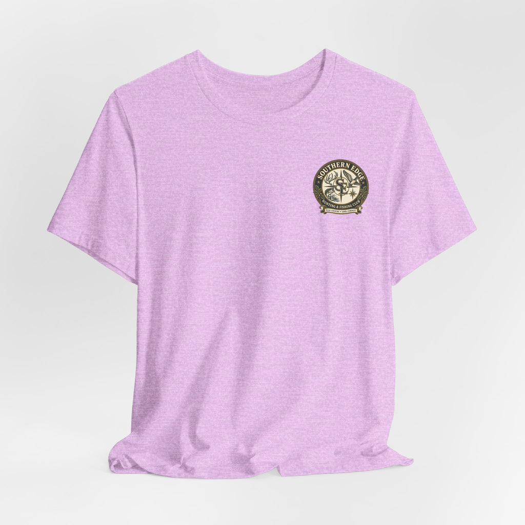 Adventure Patch Tee — 'Campfire Crew' Emblem Short Sleeve T-Shirt
