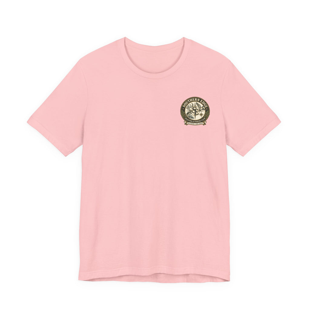 Adventure Patch Tee — 'Campfire Crew' Emblem Short Sleeve T-Shirt
