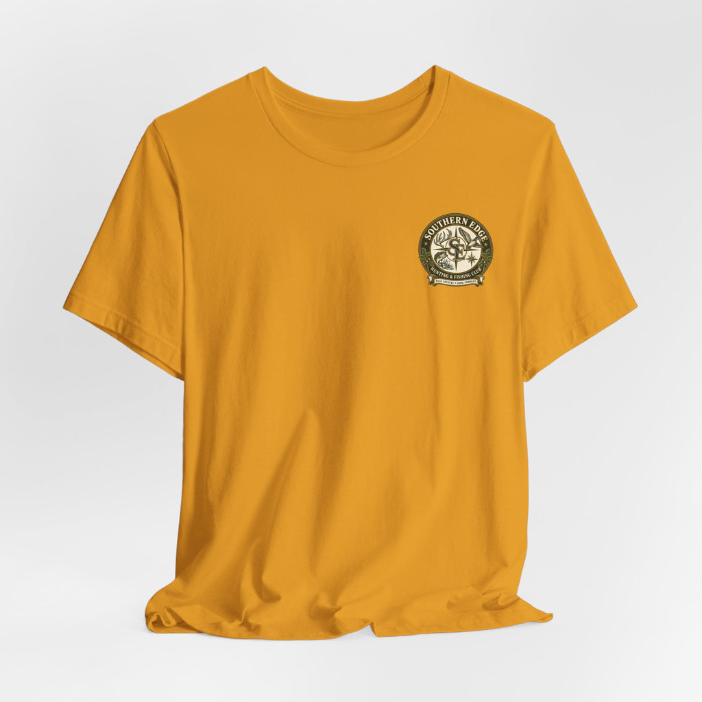 Adventure Patch Tee — 'Campfire Crew' Emblem Short Sleeve T-Shirt
