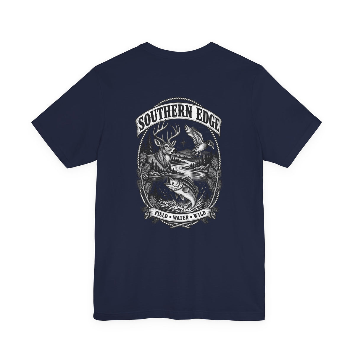 Southern Born Fishing Skull Tee — Vintage Angler Short Sleeve Shirt