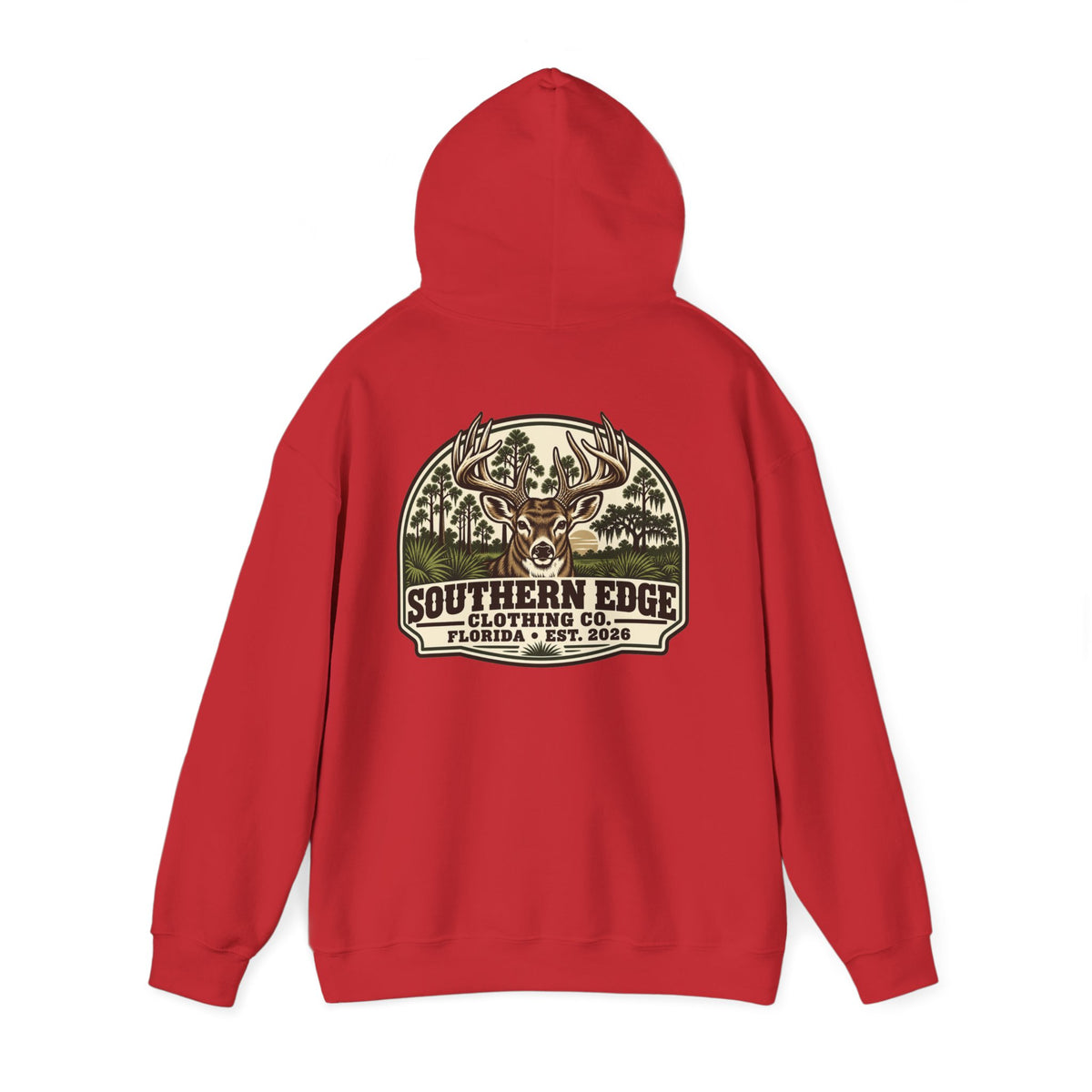 Camo Patch Hoodie — Small Camouflage Chest Patch Hooded Sweatshirt