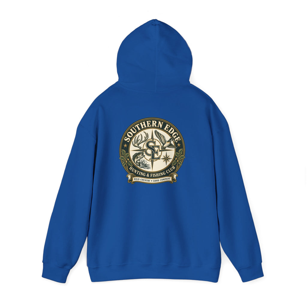 Hoodie — Vintage Green Camo Bear Patch Chest Sweatshirt
