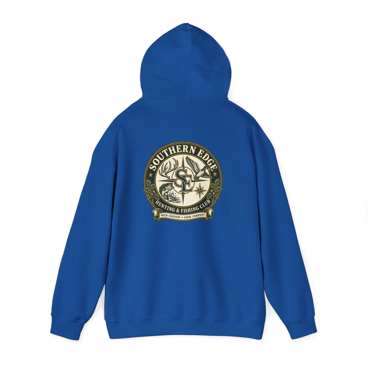 Hoodie — Vintage Green Camo Bear Patch Chest Sweatshirt