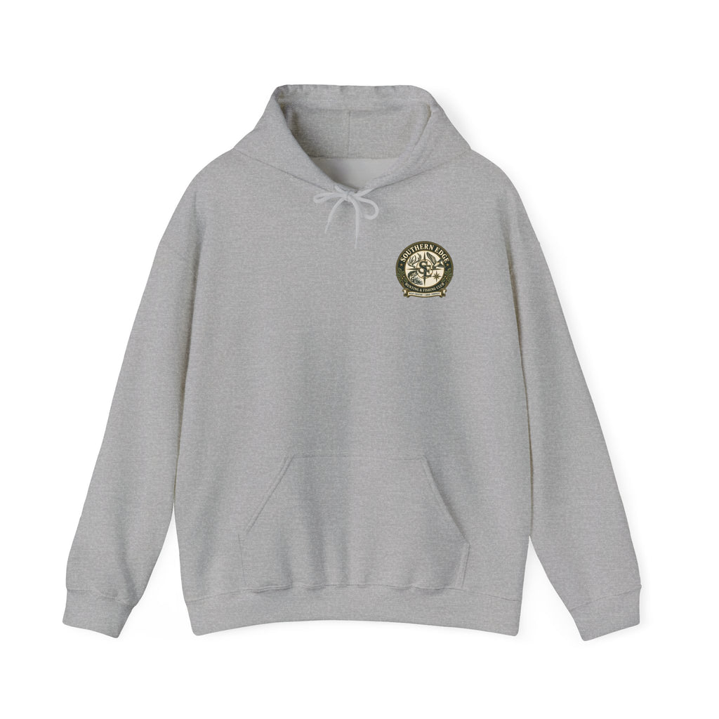 Hoodie — Vintage Green Camo Bear Patch Chest Sweatshirt