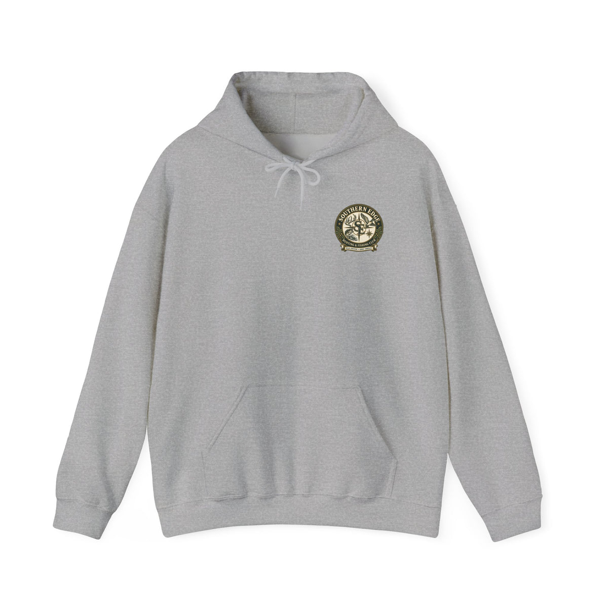 Hoodie — Vintage Green Camo Bear Patch Chest Sweatshirt