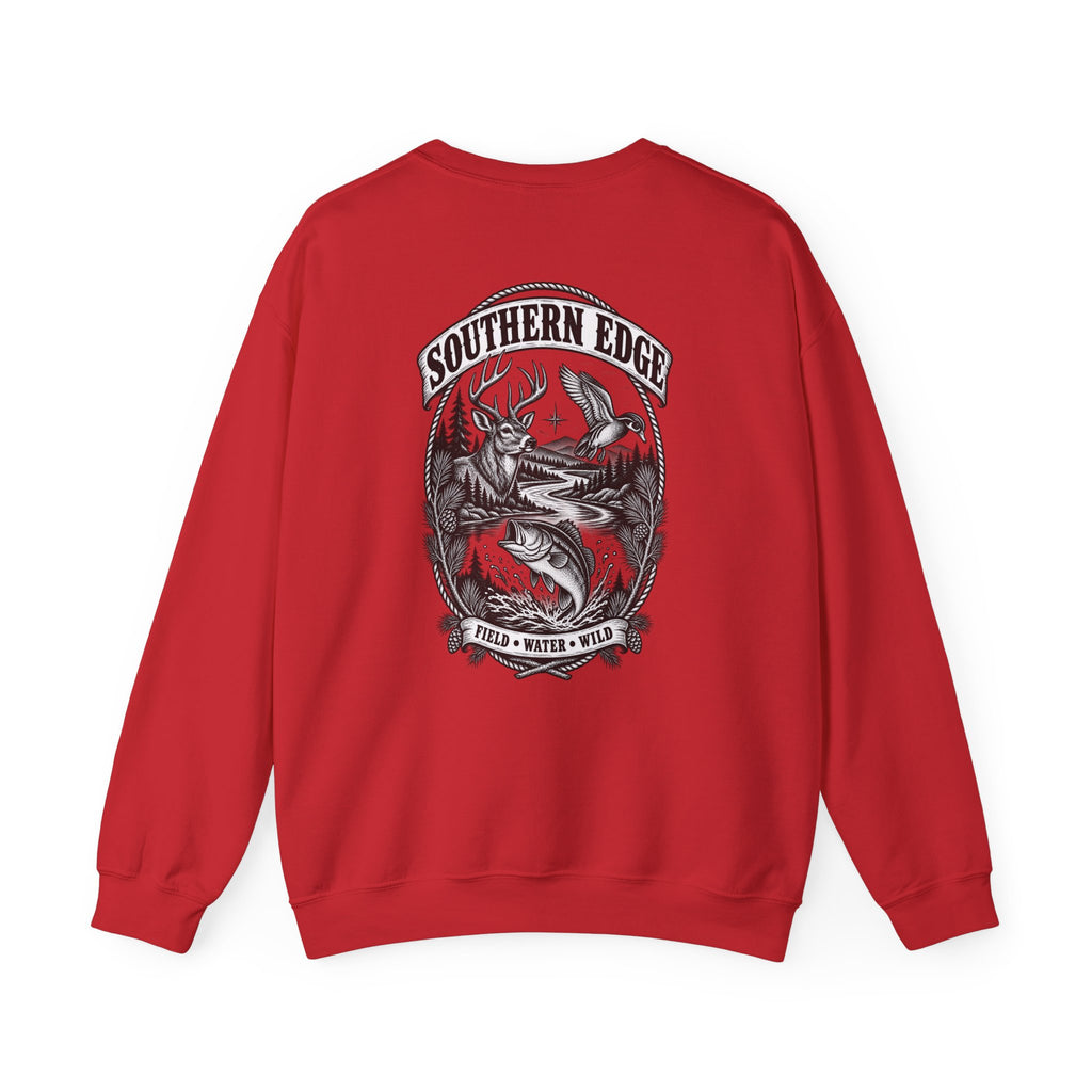 Southern Edge Outdoor Crewneck Sweatshirt — Field Water Wild Graphic