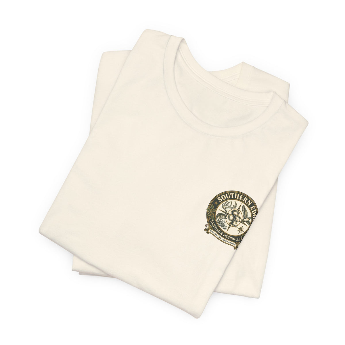 Adventure Patch Tee — 'Campfire Crew' Emblem Short Sleeve T-Shirt