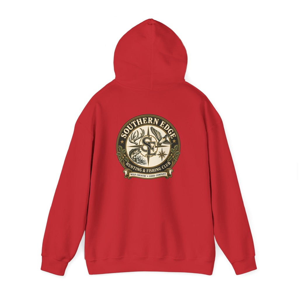 Hoodie — Vintage Green Camo Bear Patch Chest Sweatshirt