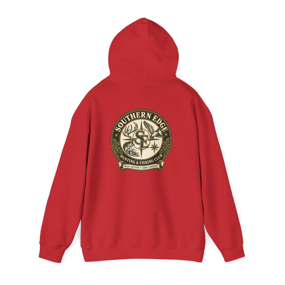 Hoodie — Vintage Green Camo Bear Patch Chest Sweatshirt