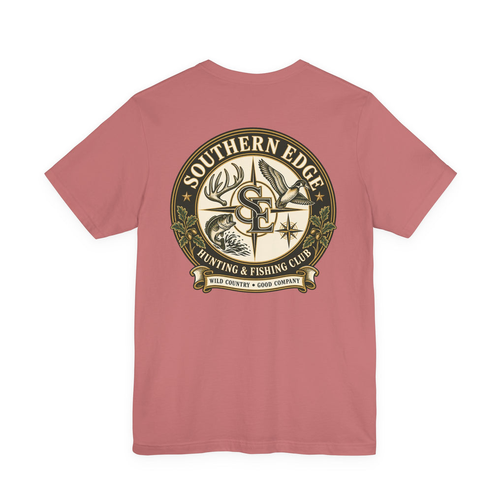 Adventure Patch Tee — 'Campfire Crew' Emblem Short Sleeve T-Shirt