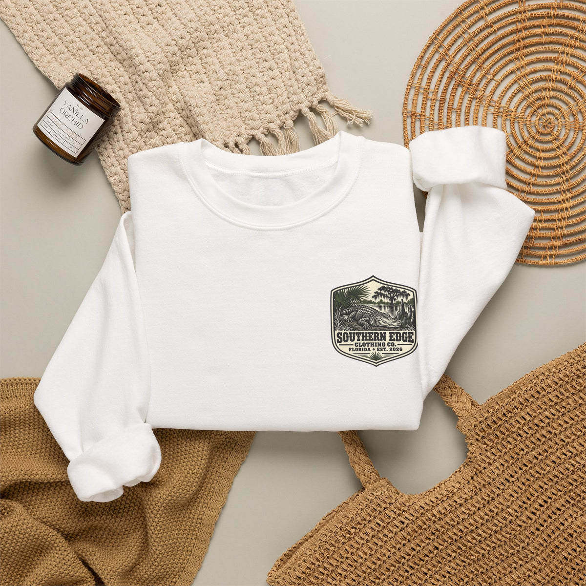 Southern Edge Clothing Co. Florida Vintage Alligator Crewneck Sweatshirt