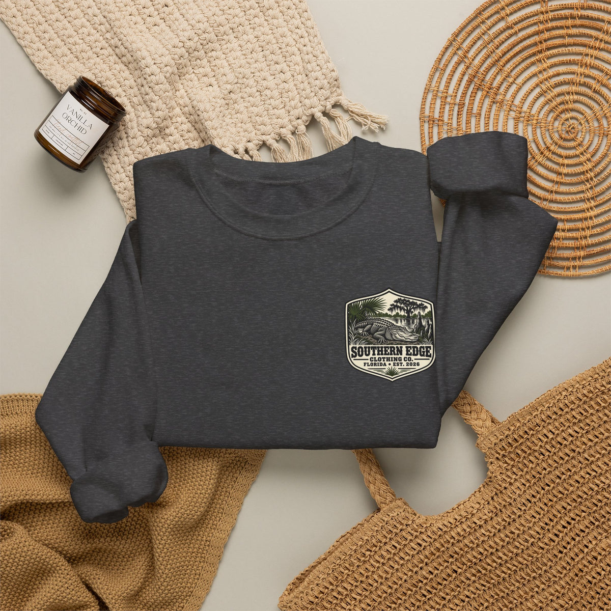 Rustic Mountain Cabin Crewneck Sweatshirt