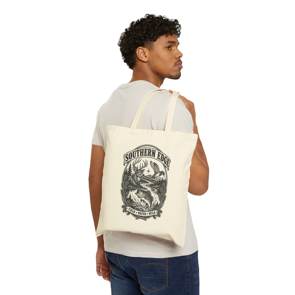 Canvas Tote Bag — Vintage Bear ‘Camp Out’ Graphic Eco Shopper